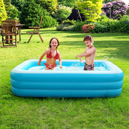 US Local 1Pc Inflatable Swimming Pools Family Swim Play Center Pool Blow Up Kiddie Pool For Family Inflatable Lounge Pool For Kids 103x69x24in