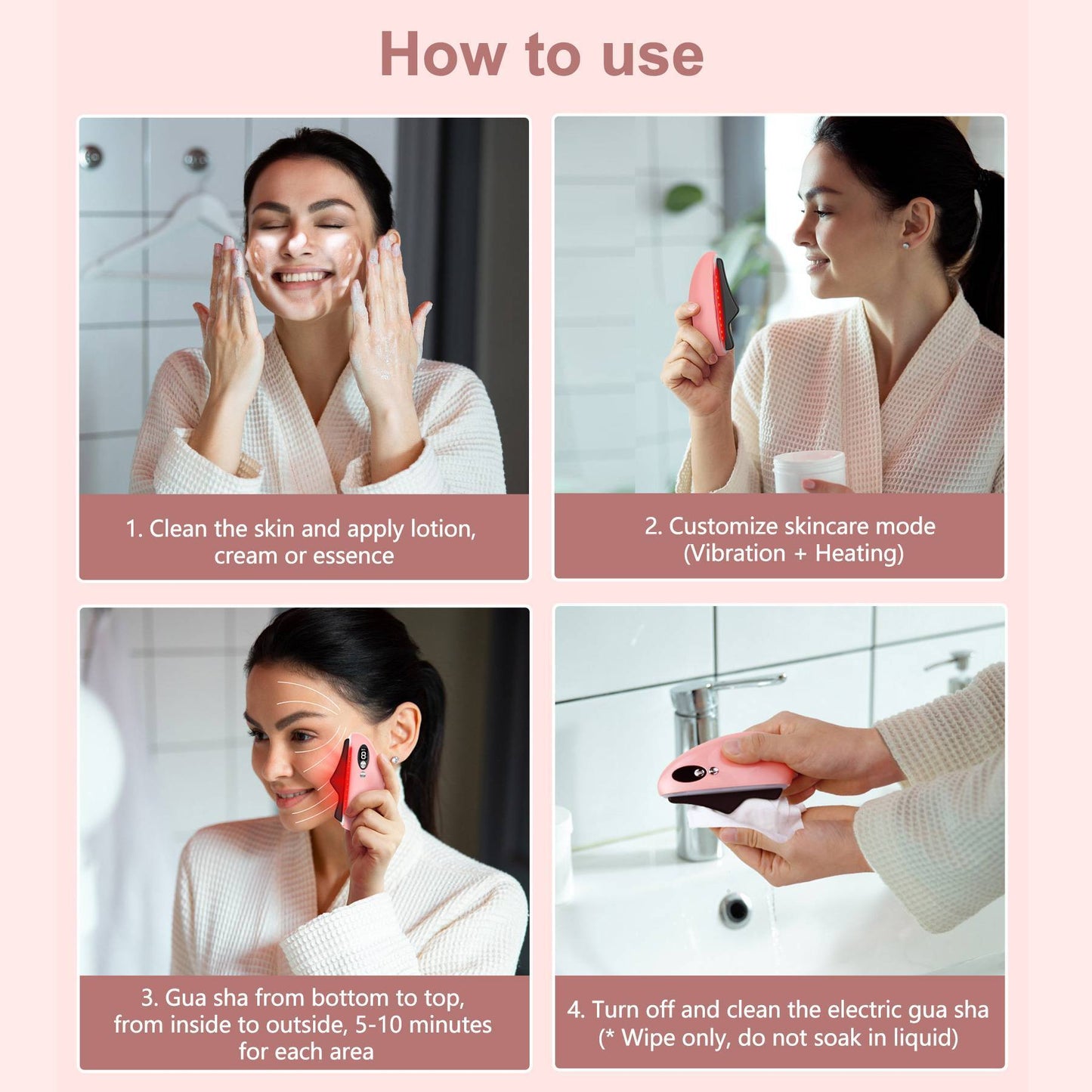 US Local Gua Sha Facial Tool, Electric Black Obsidian Guasha Tool Massage Gua Sha Stone