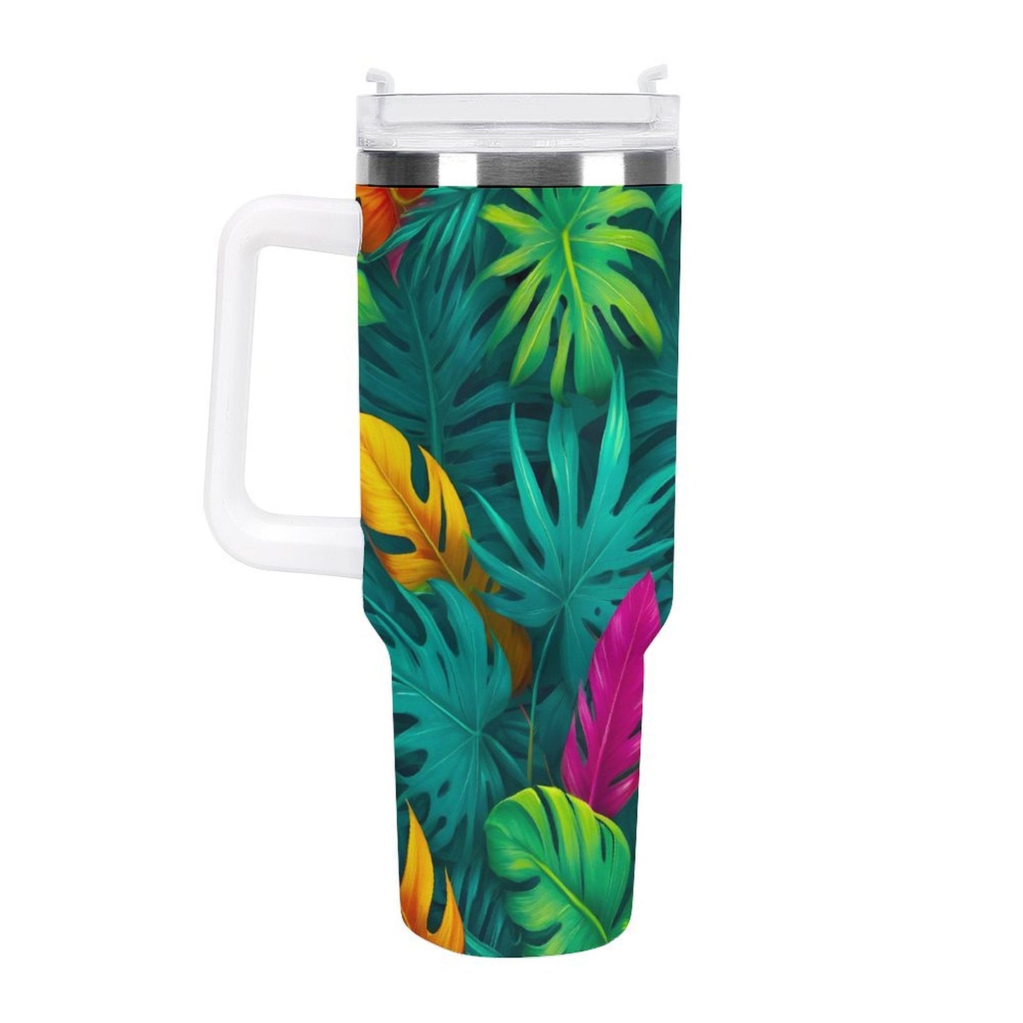 PHDT00463 POD US Local Tumbler 40 oz Large Capacity Car Cup Tropical Rainforest