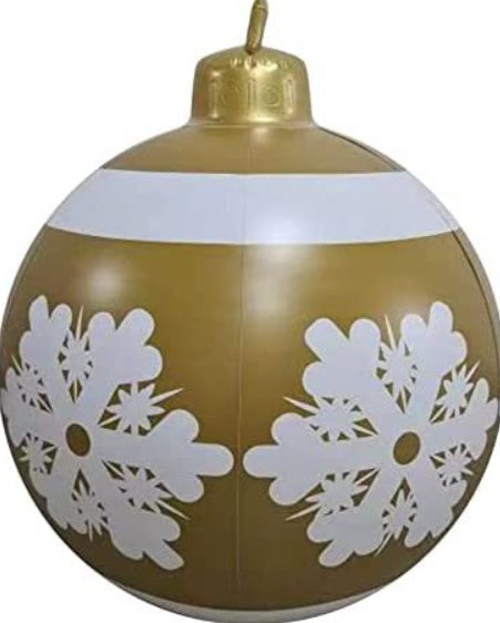 US Local Christmas Ornament Ball Outdoor Pvc 60CM Inflatable Decorated Ball PVC Giant Big Large Balls Xmas Tree Decorations Toy Ball