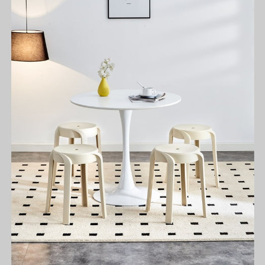 US Local 6 Pack Stackable Classroom Stools Plastic Stools Nesting Stools Colorful Round Stools Indoor Outdoor Flexible Seating Decorative Stools Chairs For Home Office School Classroom Mustard