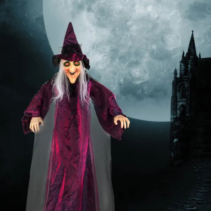 US Local 71in Life Size Hanging Witch Talking Halloween Everyday Decoration