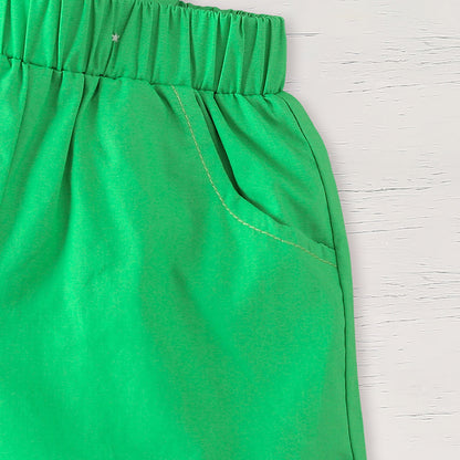 US Local Newborn Baby Boy St. Patrick's Day Clothes Short Sleeve Clover Print Romper & Suspenders Pant 2Pcs Casual Clothes Set