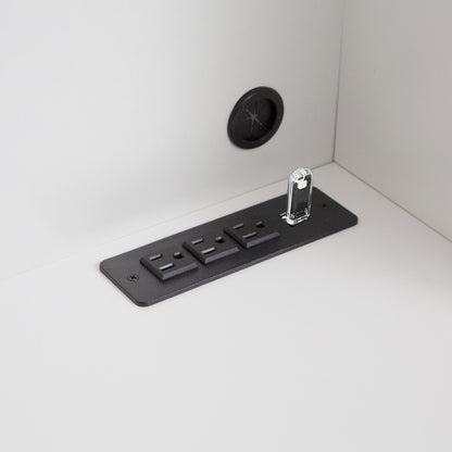 US Local Computer Desk With Hutch & Bookshelf,Wood Executive Desk Teens Student Desk Writing Laptop Home Office Desk With Drawers,3 AC Outlets And 2 USB Charging Ports,Study Laptop Table For Home