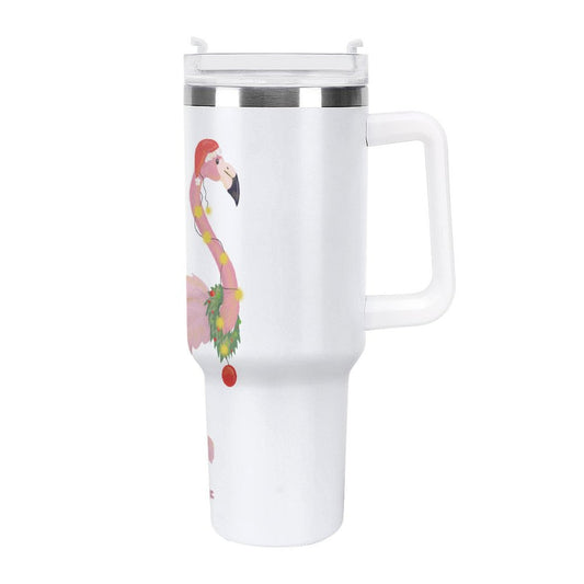 PHDT00302 POD US Local Tumbler 40 oz Large Capacity Car Cup Christmas Pink Flamingos