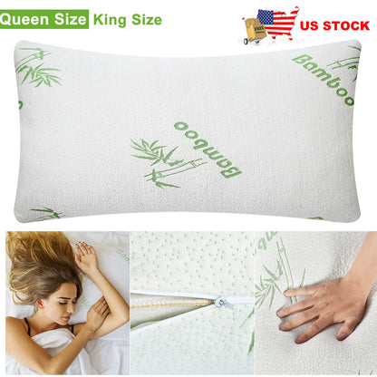 US Local Bamboo Memory Foam Pillow With Washable Pillowcase