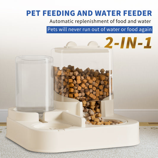US Local Transparent And Visible Pet Feeding And Drinking Dispenser, Automatically Refilling Food And Water, Caring For Every Moment, Allowing Owners To Travel Easily And Pets To Enjoy Worry Free Eating And Dr