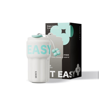 Vacuum Cup Large Capacity Straw Coffee Portable Cup