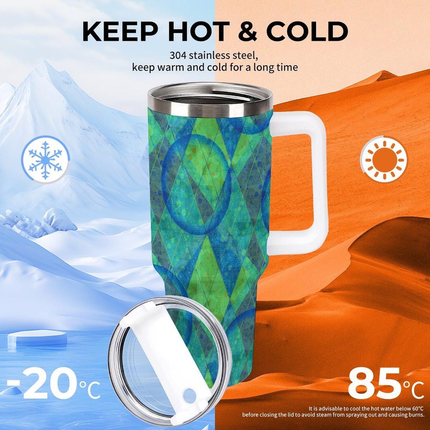 PHDT00235 POD US Local Tumbler 40 oz Large Capacity Car Cup Bubble