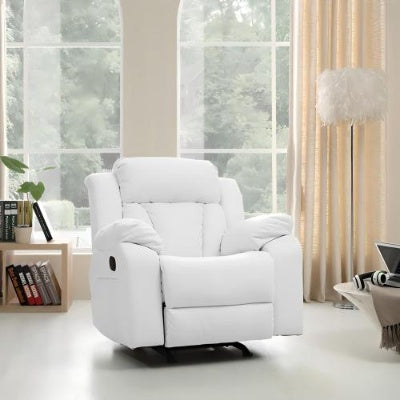 US Local Elegant White Recliner With Padded Arms