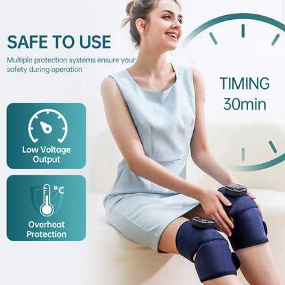 US Local YM-K16 Smart Knee Massager With Heat Therapy - 3 Vibration Modes & Portable Design For Pain Relief   Single Item