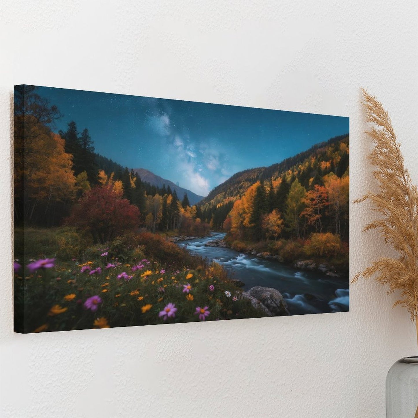 Decorative Interior Frame Painting Mountain-river-starry-autumn-6