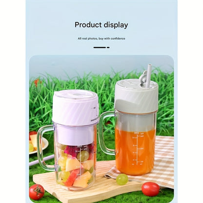 US Local Portable Blender Rechargeable Blender Travel Cup With Lid And Straw, Ideal For Making Milkshakes, Smoothies, And Juices, Mini Blender Suitable For Outdoor Sports, Home Use, And Travel