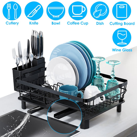US Local 1 Pc Dish Drying Rack Drain Board Utensil Holder Organizer Drainer Tableware Organizer Kitchen Countertop Storage Shelf