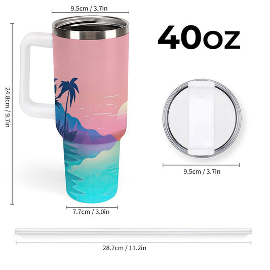 PHDT00512 POD US Local Tumbler 40oz Large Capacity Car Cup Island, Ocean