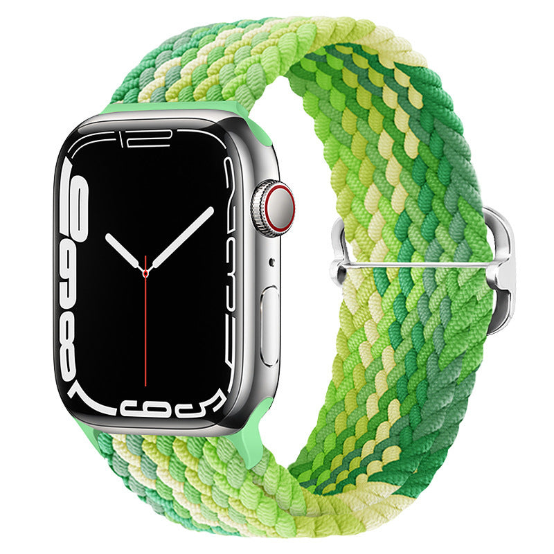 Double Loop Nylon Loop Woven Rainbow Watch Strap