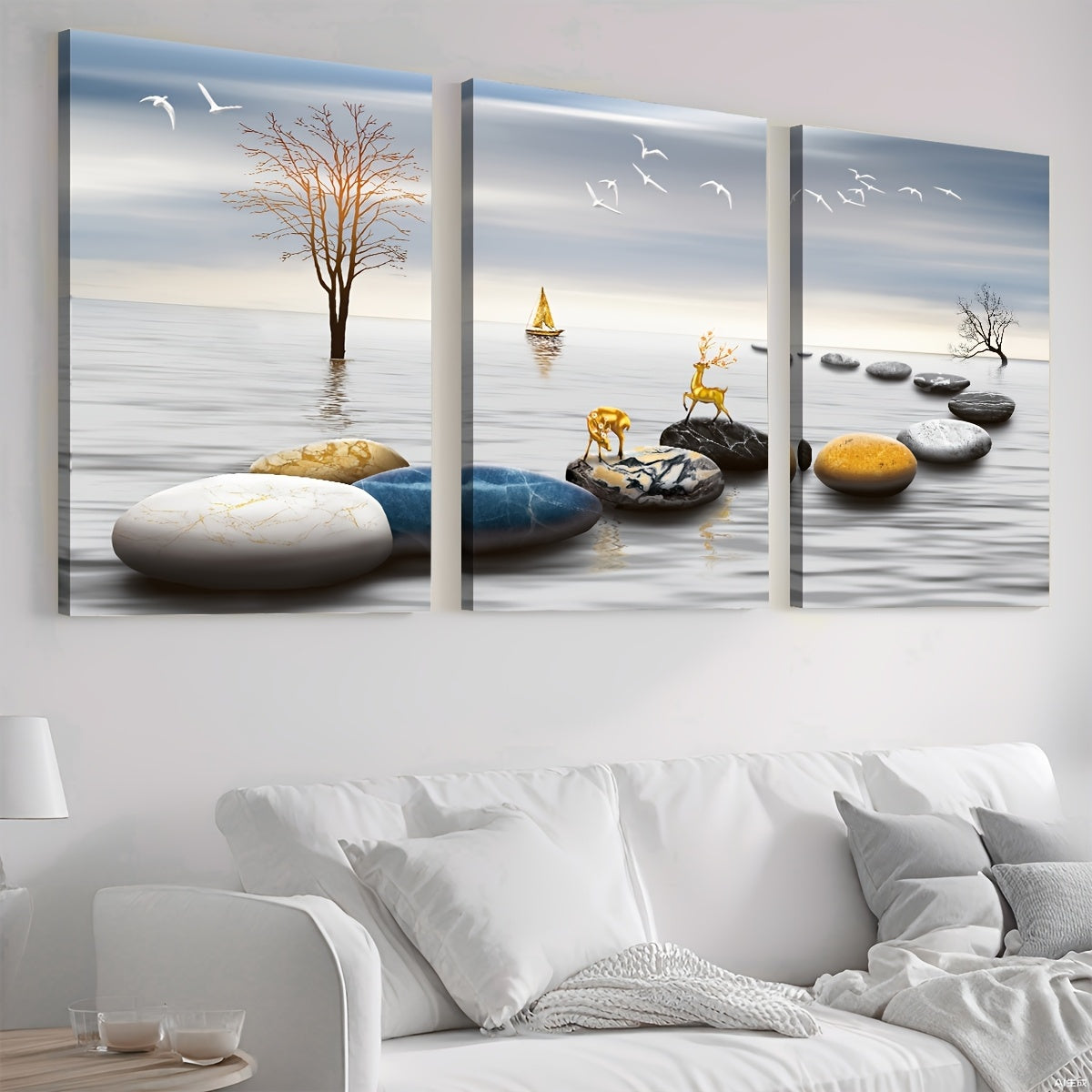 US Local Framed Oil Paintings And Posters, Ready To Hang, Featuring Lakes, Abstract Animals, And Landscapes For Home Decoration, Marble, Wall Art, Room Decor, And Home Wall Decoration. High-definition Printing