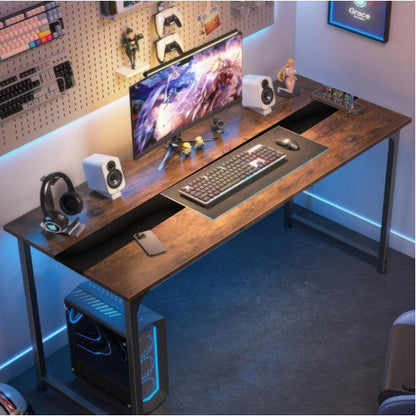 US Local Computer Desk Large Office Desk, 79.5 Inch Gaming Desk Writing Desk Work Desk For Home Office, Study, Modern Simple Wooden Desk, Large Legroom, Metal Frame