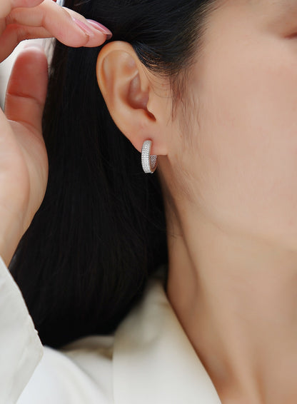 Years - Fashionable Earrings And Stud Jewelry Set With Moissanite S925 Sterling Silver And Platinum-plated Diamonds