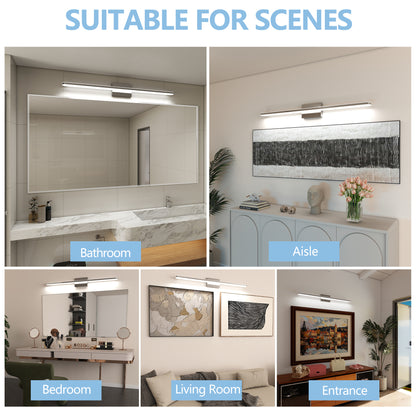 US Local Modern LED Vanity Lights For Bathroom 39IN 24W Daylight White Chrome Light Fixtures Bathroom Lights Over Mirror Vanity Lighting Fixtures Vanity Light