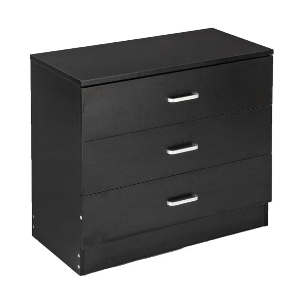 US Local 3 Drawers Bedside Table Black