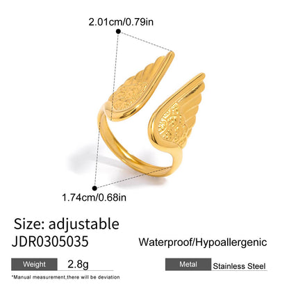 Wings Ring Non-fading Jewelry Stainless Steel Opening Ornament