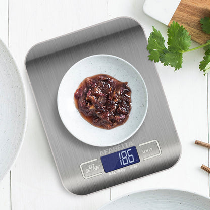 US Local Digital Electronic Kitchen Food Diet Postal Scale Weight Balance 5KG 1g 11lb Kitchen Scales Stainless Steel Weighing For Food Diet Postal Balance Measuring LCD Precision Electronic