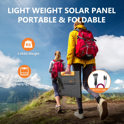 US Local 100W Portable Foldable Solar Charging Panel - High Efficiency With USB-C PD3.0, USB-A QC3.0 And DC 20V Output, Lightweight And Compact Design For Camping, Hiking, RV Outings And Outdoor Adventures
