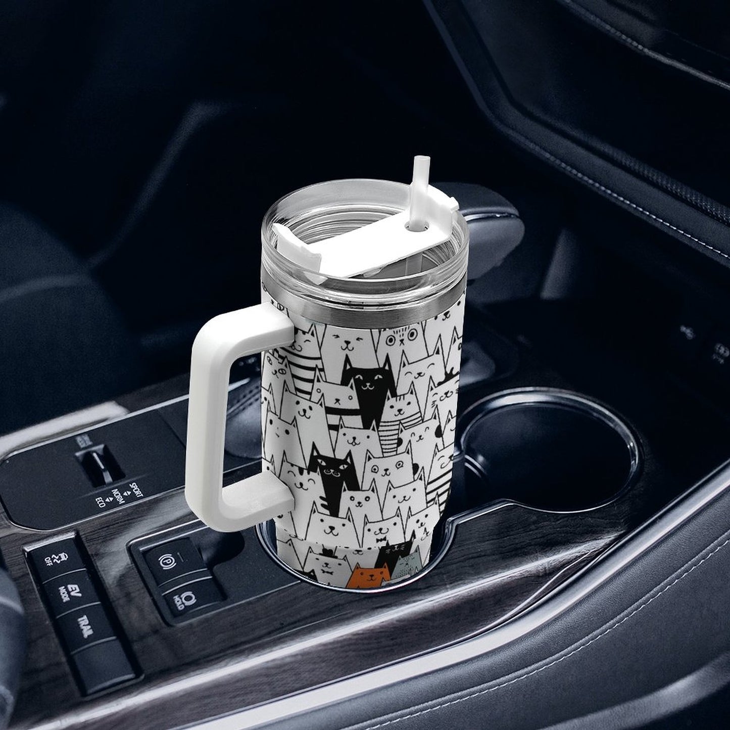 PHDT00377 POD US Local Tumbler 40 oz Large Capacity Car Cup Funny Cat