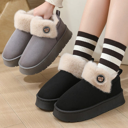 Ankle Wrap Cotton Slippers Thickened Couple Non-slip Warm Cotton Shoes