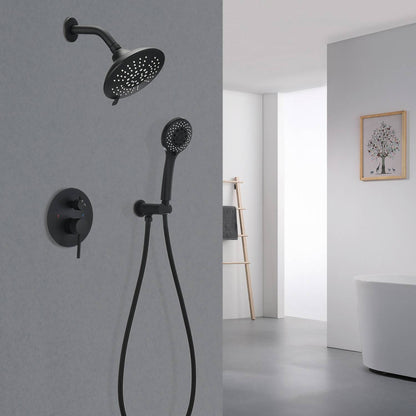 US Local Round Shower System Wall Mounted Rain Mixer Combo Set