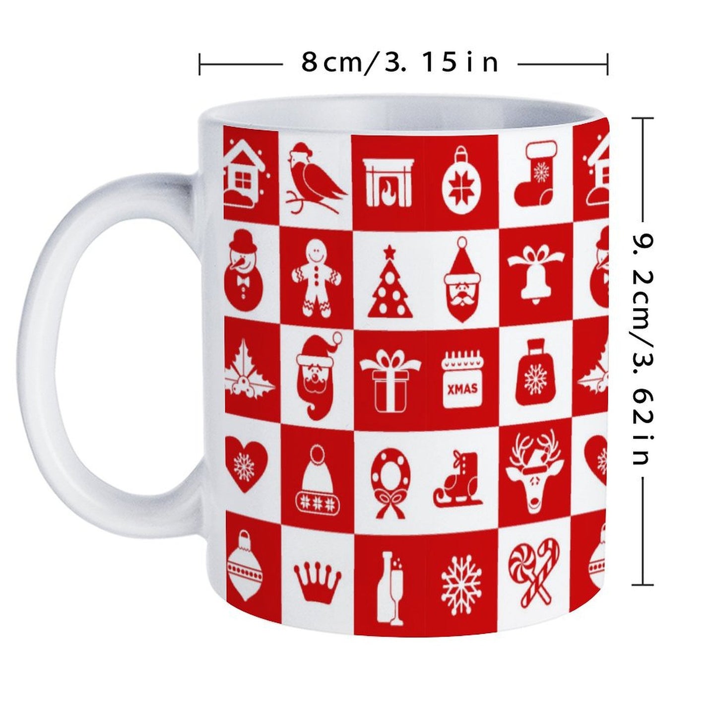 POD US Local White mug with full print, Christmas Santa Claus Reindeer 0053