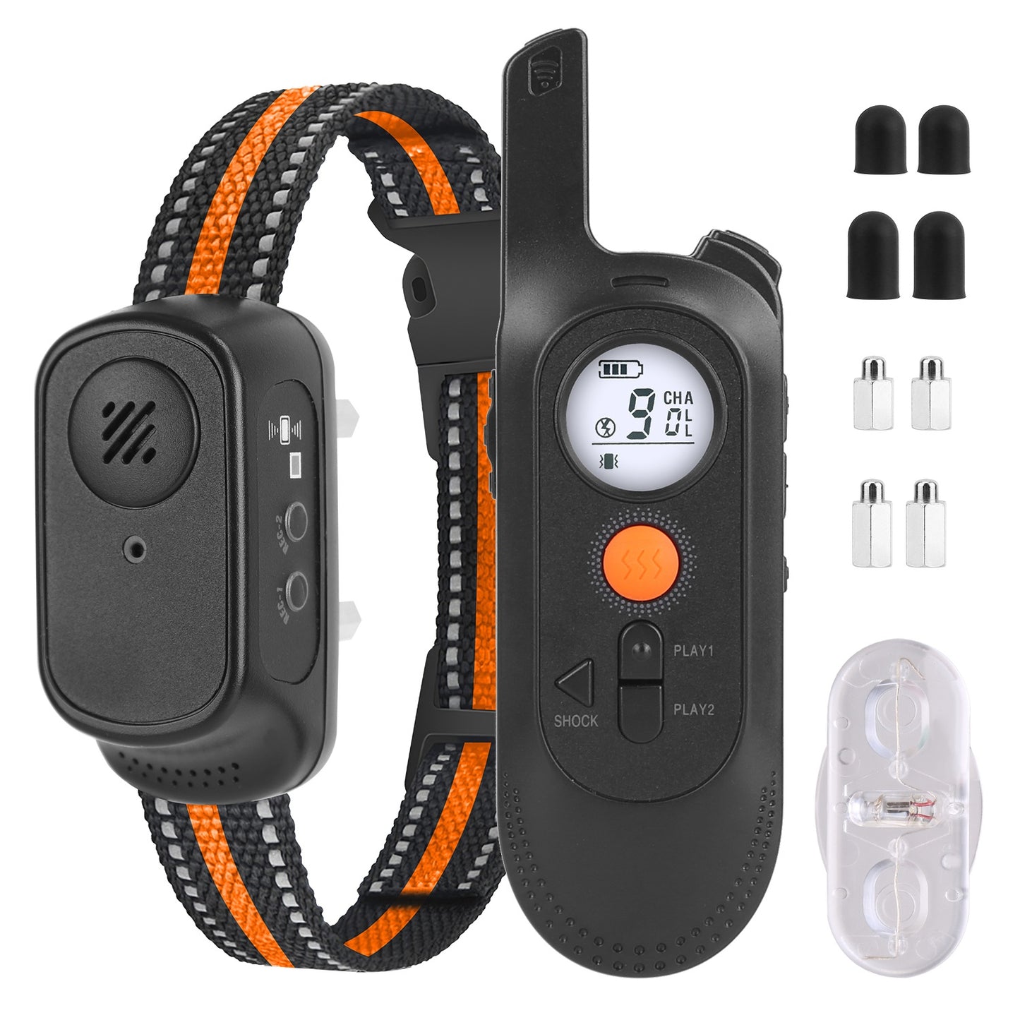 US Local 1Pc 984FT Dog Training Collar IP65 Waterproof Pet Beep Vibration Electric Shock Collar 3 Channels Rechargeable Transmitter Receiver Trainer With Recording Safety Keypad Lock