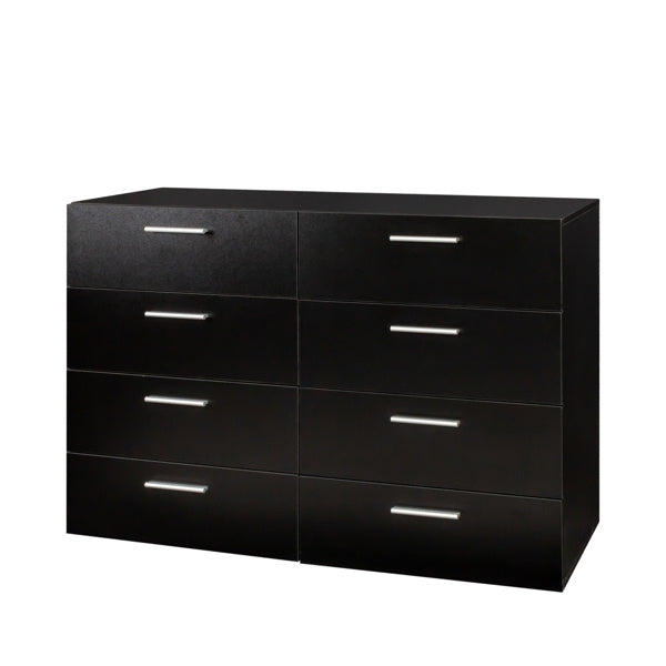 US Local Black Particleboard Eight Drawer Cabinet