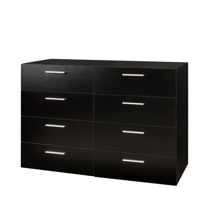 US Local Black Particleboard Eight Drawer Cabinet