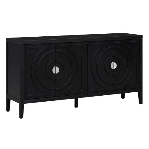 US Local Vintage Sideboard With Round Recessed Design Round Metal Doorknob For Entrance, Dining Room, Living Room