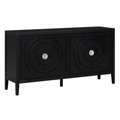 US Local Vintage Sideboard With Round Recessed Design Round Metal Doorknob For Entrance, Dining Room, Living Room