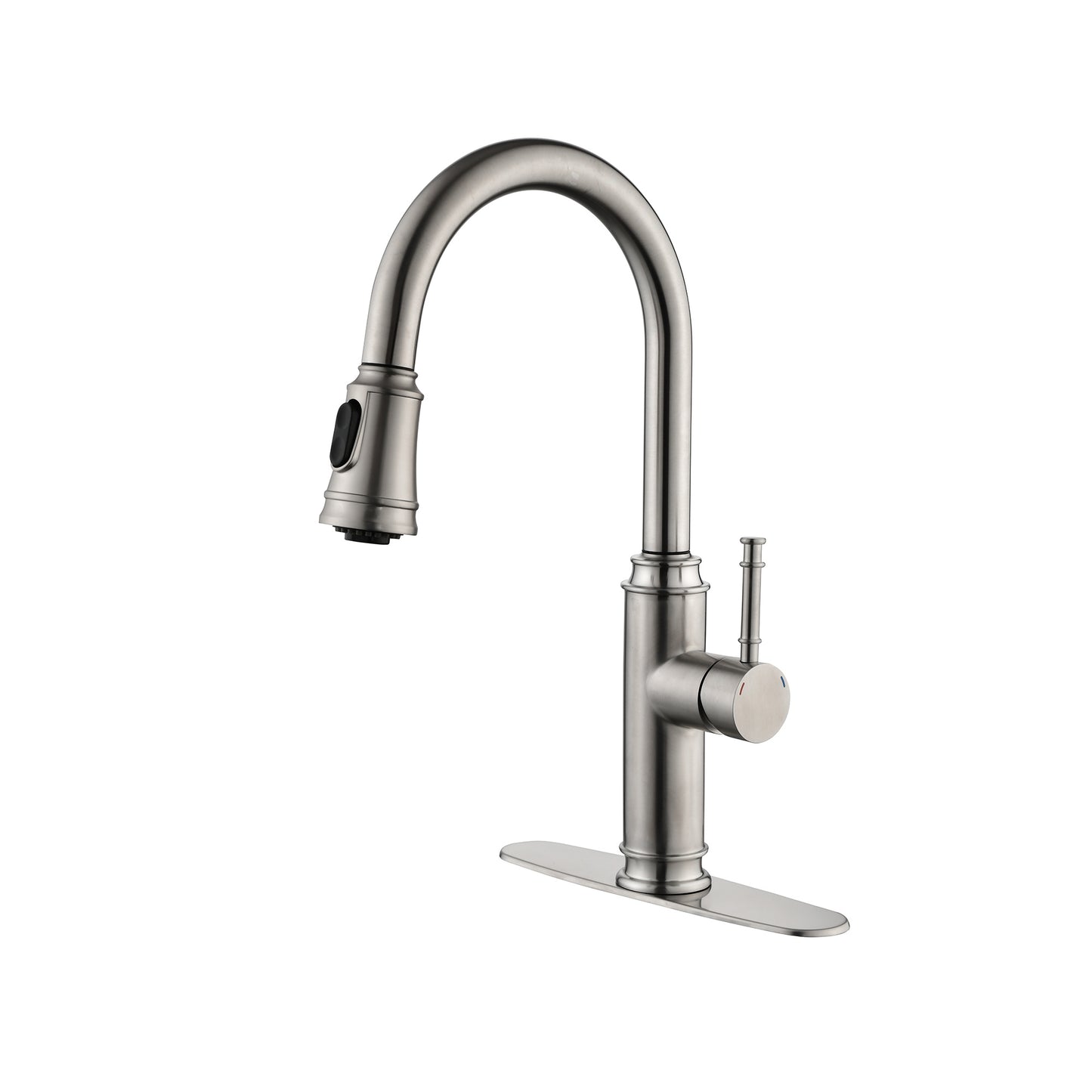 US Local Single Handle High  Pull Out Kitchen Faucet, Single-stage Stainless Steel Kitchen Sink Faucet, With Pull Down Spray
