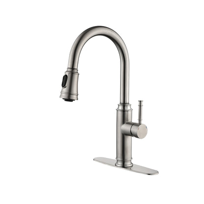 US Local Single Handle High  Pull Out Kitchen Faucet, Single-stage Stainless Steel Kitchen Sink Faucet, With Pull Down Spray