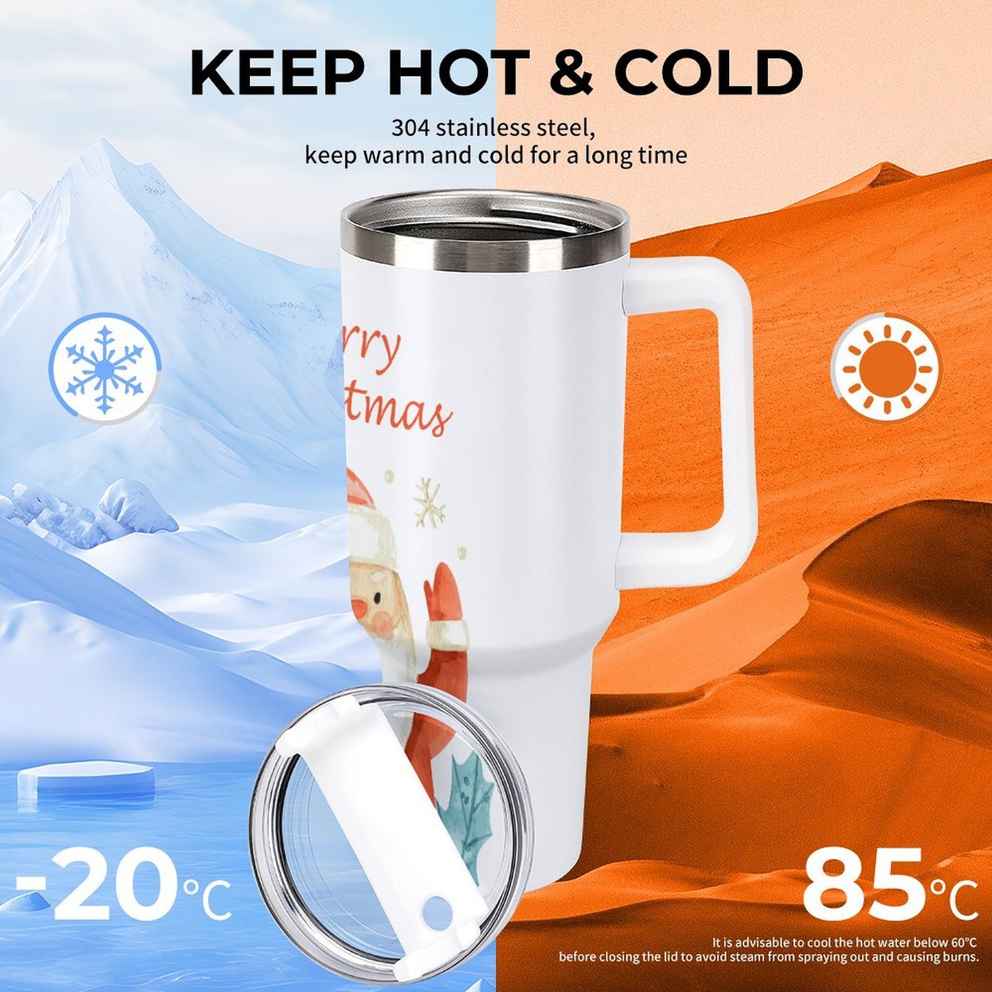 PHDT00028 POD US Local Tumbler 40 oz Large Capacity Car Cup Christmas