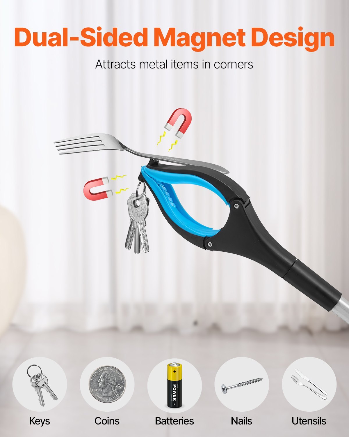 US Local Grabber Reacher Tool, 2-Pack Foldable Reacher Grabber Pickup Tool With 360 Rotating Jaw & Magnets, Grabber Tool Heavy Duty