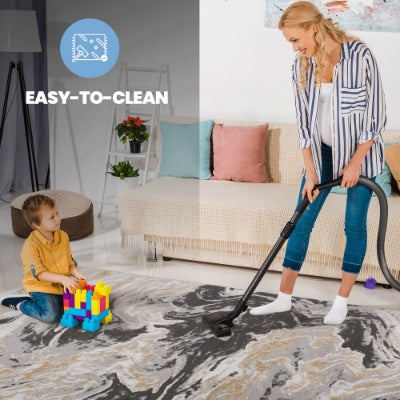 US Local LOOM  LUXE Collection 5X7 Grey  Abstract Non-Shedding Living Room Bedroom Dining Home Office Stylish And Stain Resistant Area Rug