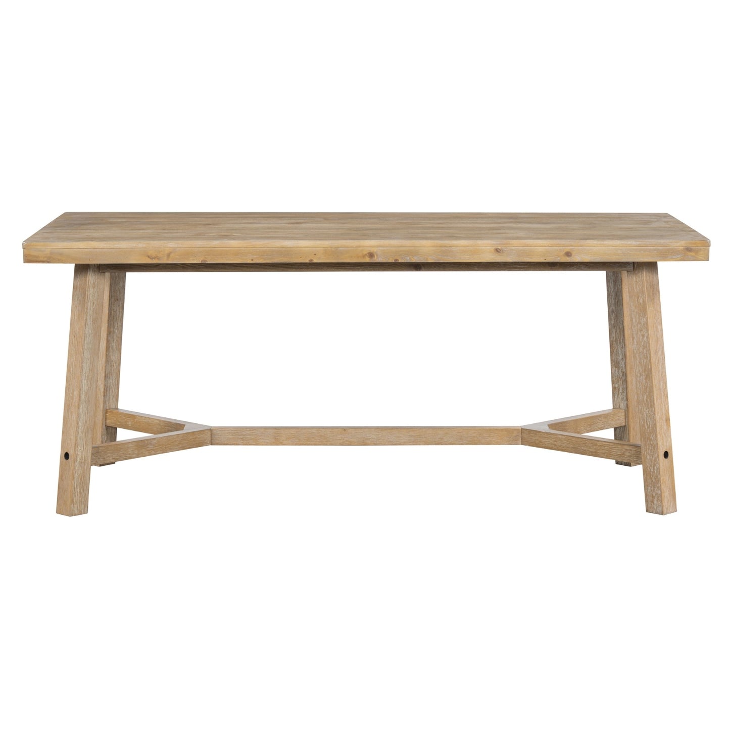 US Local TREXM 6-piece Retro Farmhouse Style Dining Set, Rectangular Table And 4 Upholstered Chairs With Ratt