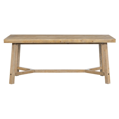 US Local TREXM 6-piece Retro Farmhouse Style Dining Set, Rectangular Table And 4 Upholstered Chairs With Ratt