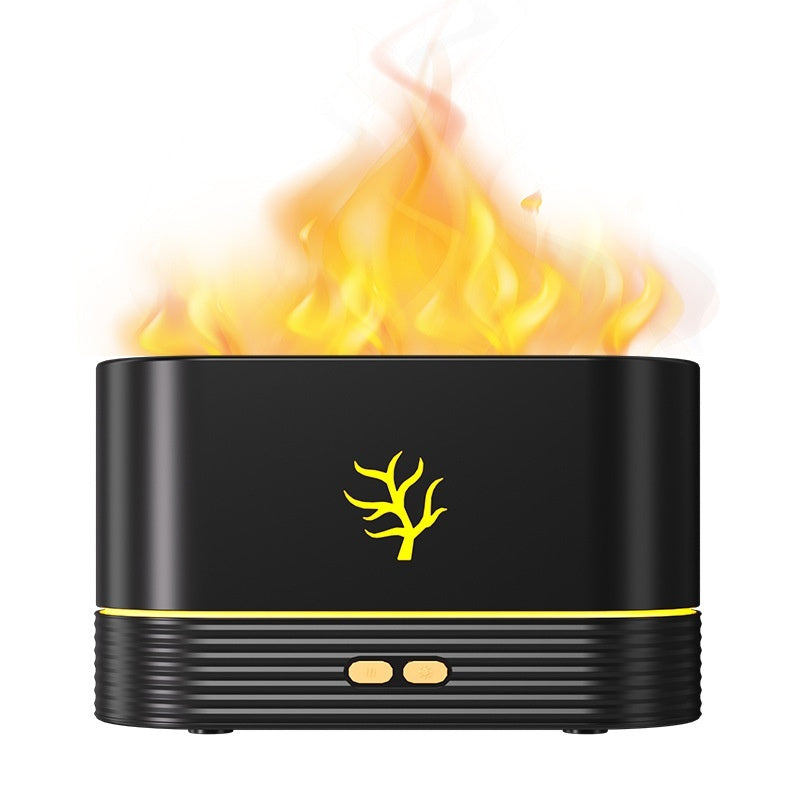 US Local Flame Humidifier USB Smart Timing LED Electric Aroma Diffuser Simulation Fire Night Lamp Home Decor