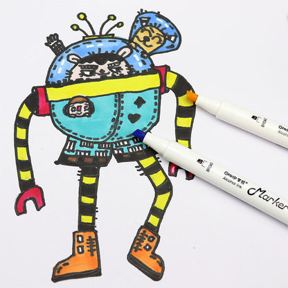 US Local Master Double-headed Marker Art Brush Painting Set Oily 48-color Animation Hand-painting