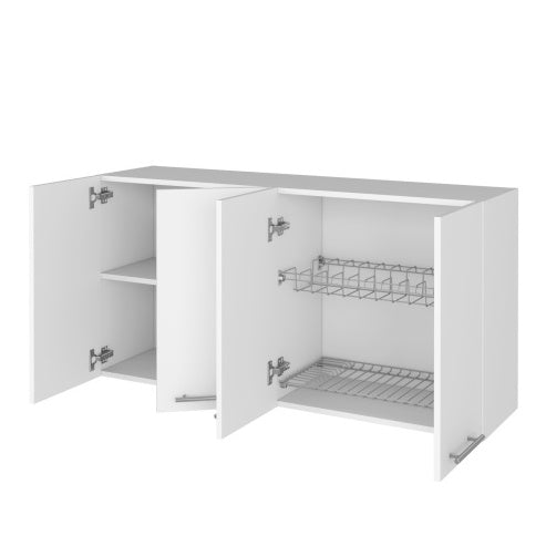 US Local Kitchen Cabinet Durham, Four Doors, White Finish