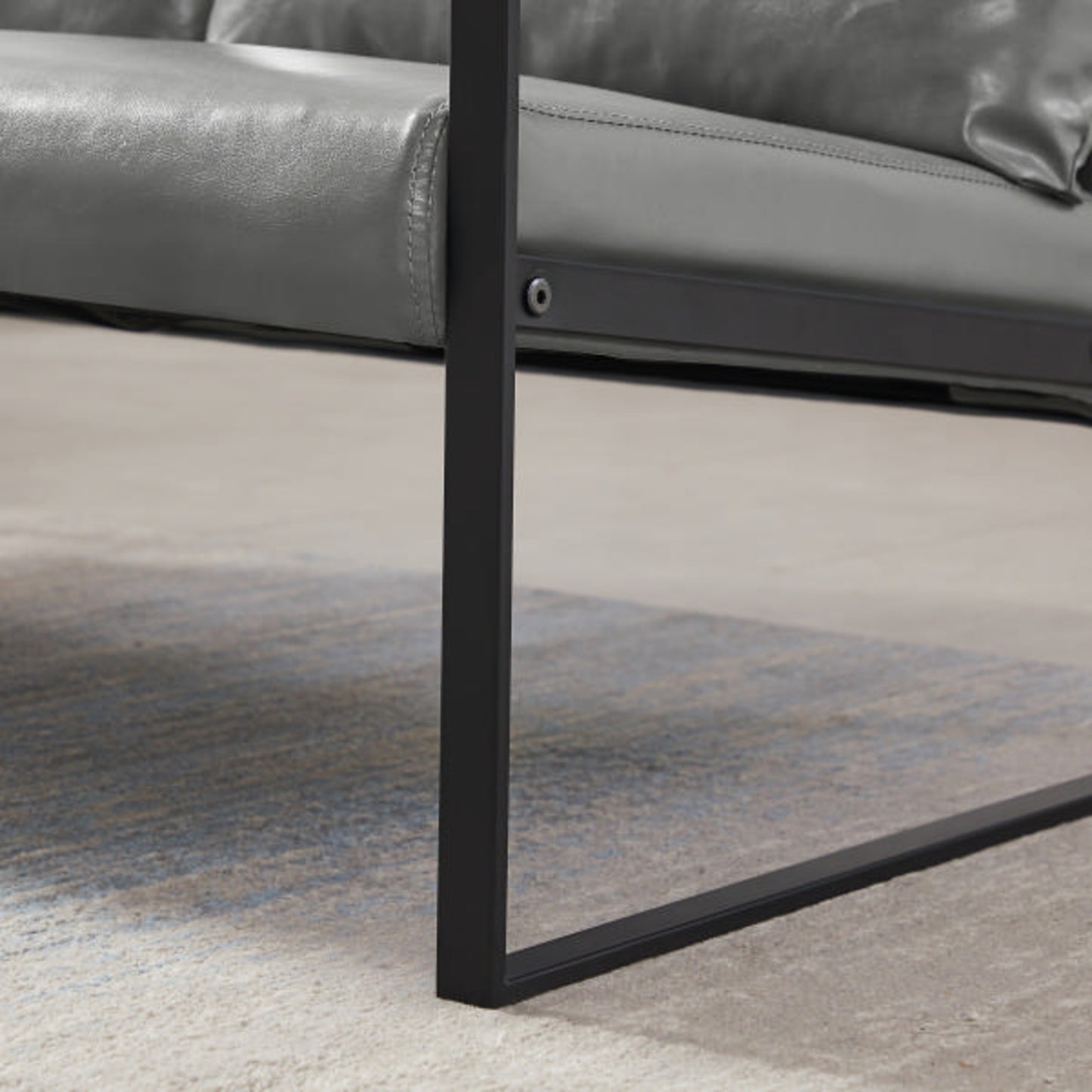 US Local Lounge Living Room Office PVC Leather Accent Arm Chair With Extra Thick Padding