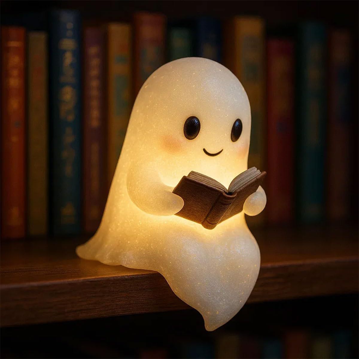Cute LED Ghost Night Light for Kids ¡§C Warm Bedside Lamp & Halloween Home Decor Gift