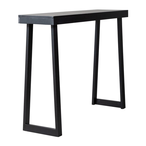 US Local Black Trapezoidal Leg Tabletop With Edge Pine Entrance Table